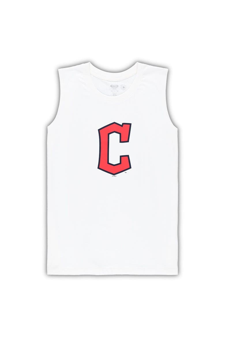 Women's Concepts Sport White/Navy Cleveland Guardians Plus Size Tank Top & Shorts Sleep Set, Alternate, color, White