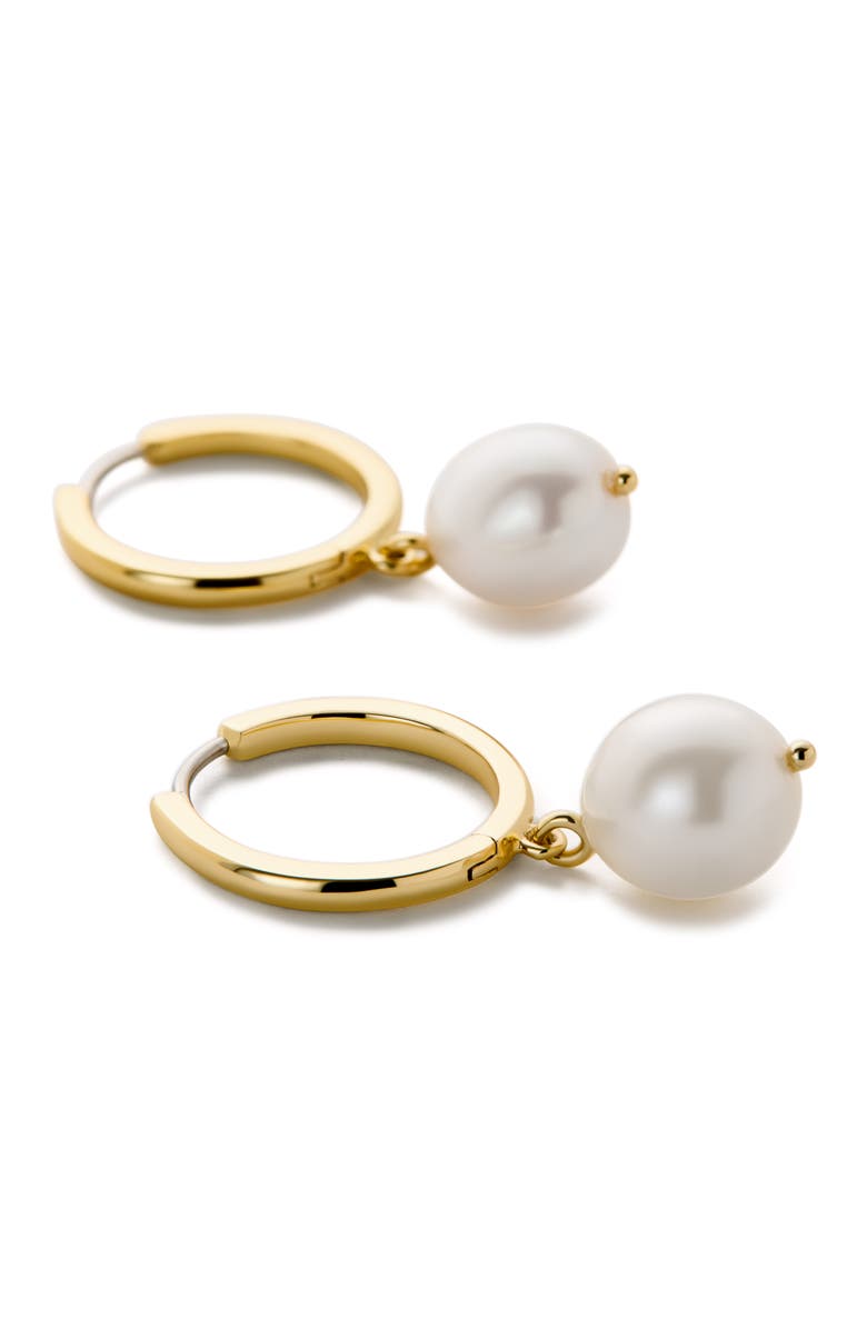 Ana Luisa Pearl Hoops - Medium Frida, Alternate, color, Gold