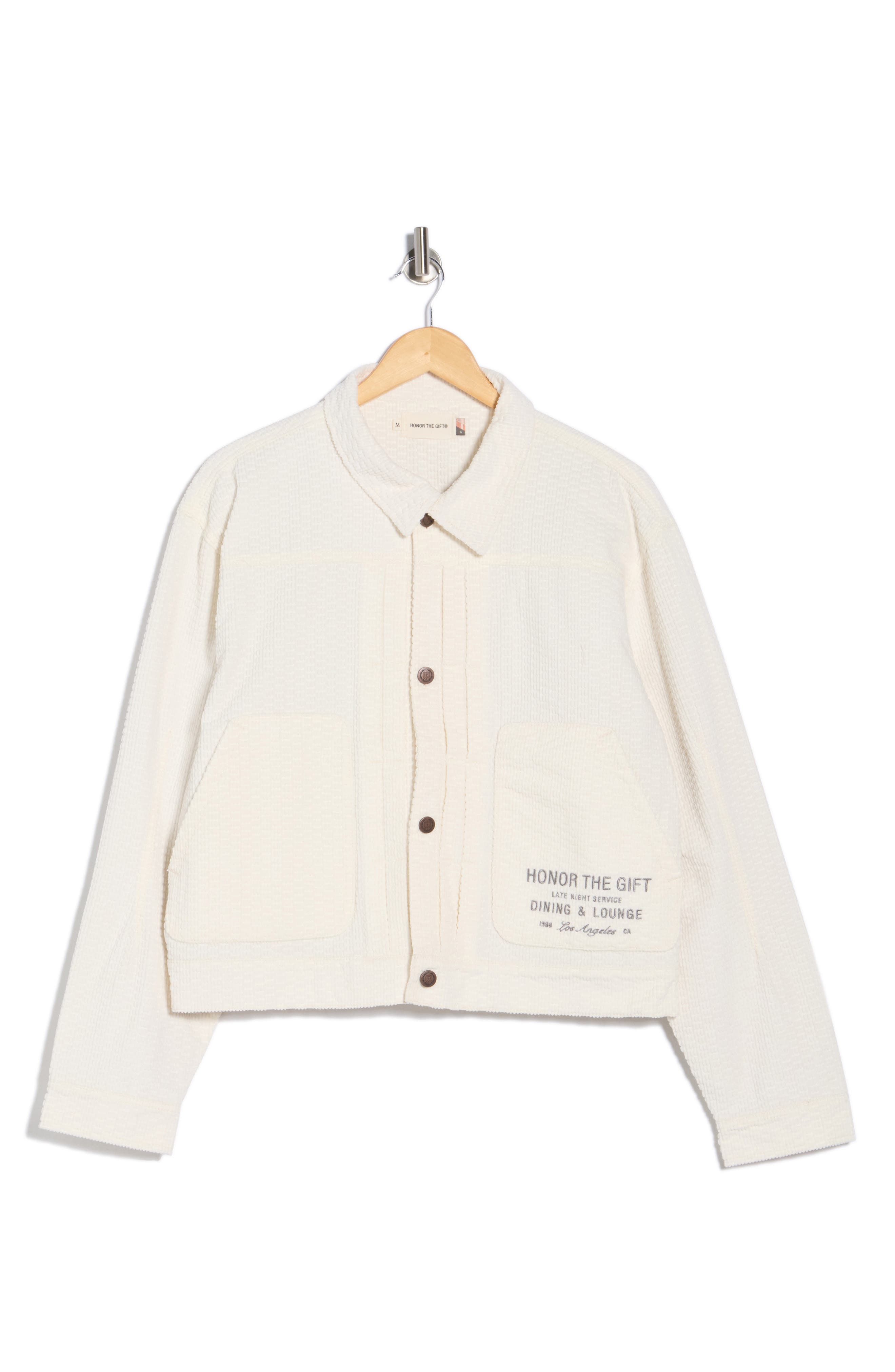 HONOR THE GIFT Logo Detail Cotton Corduroy Jacquard Jacket