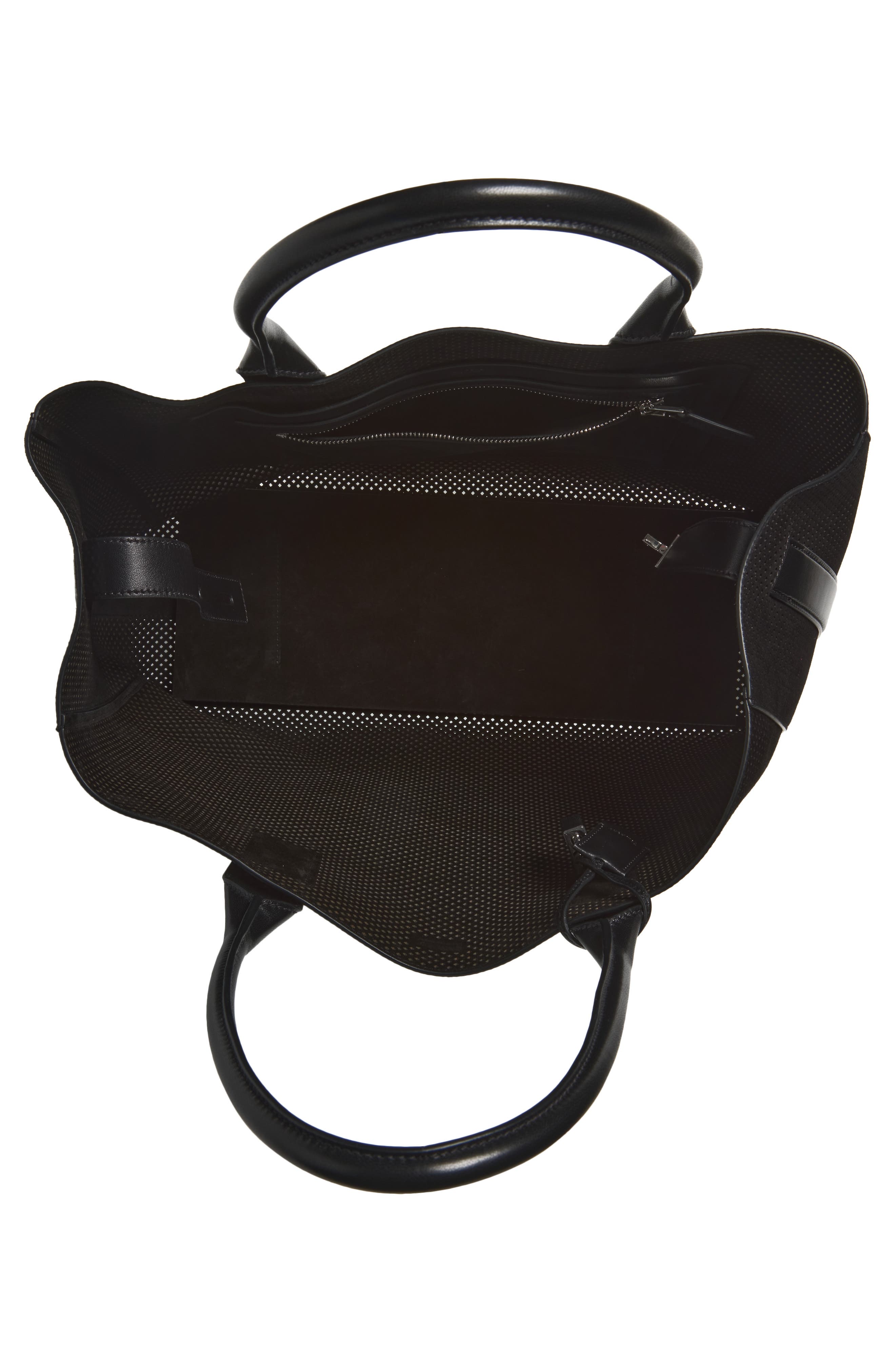 TOM FORD Perforated Suede Tote, Alternate, color, Black