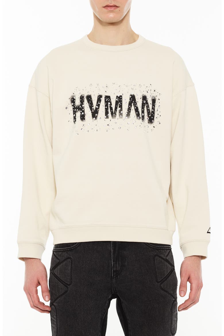 Graphic Logo Crewneck Sweatshirt, Main, color, WINTER WHITE
