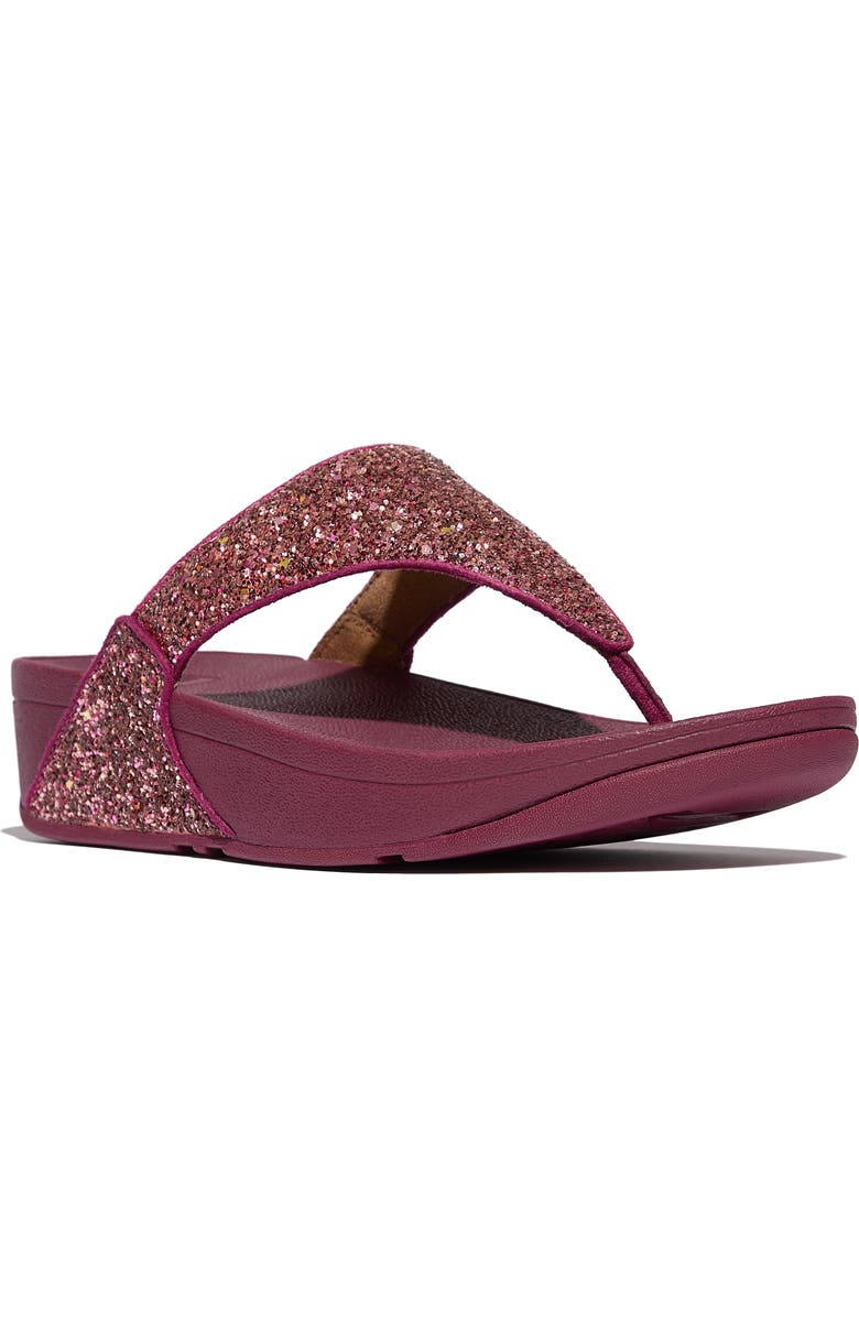 FitFlop Lulu Multi Tonal Glitter Toe Post Sandals, Main, color, Ruby Mix