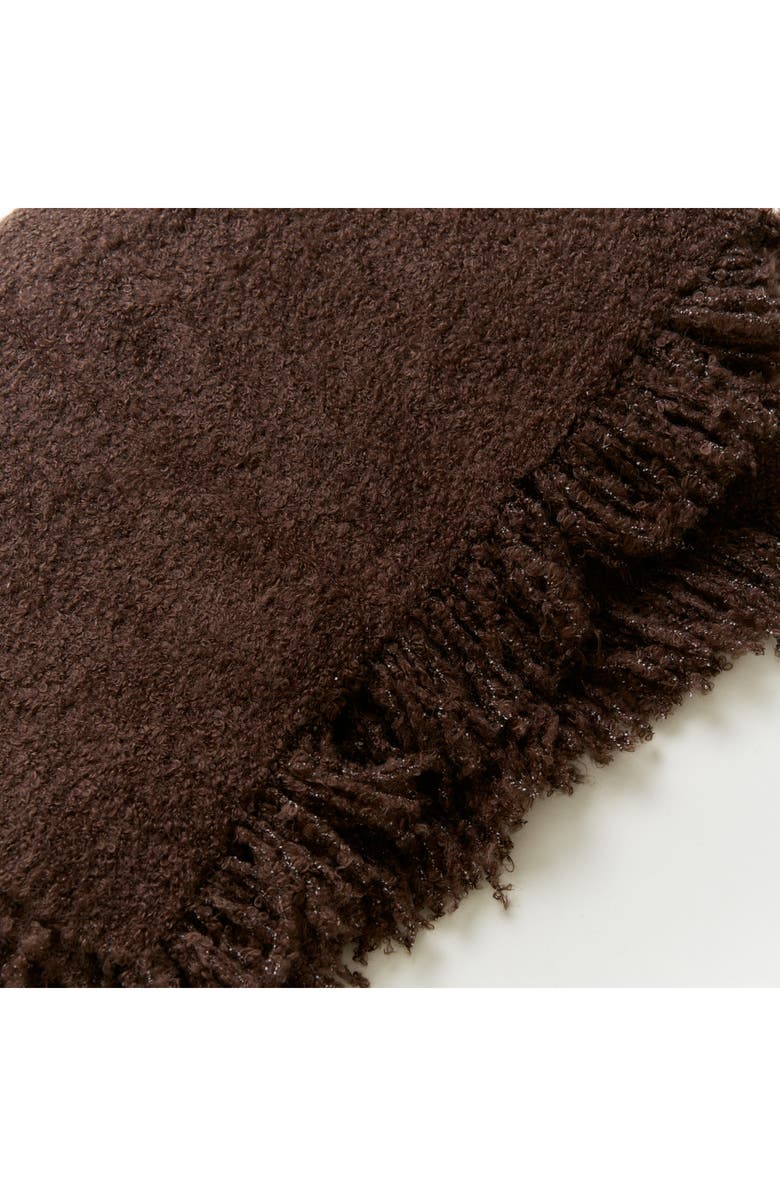 Honeydew Bouclé Knit Throw Blanket, Alternate, color, Chocolate