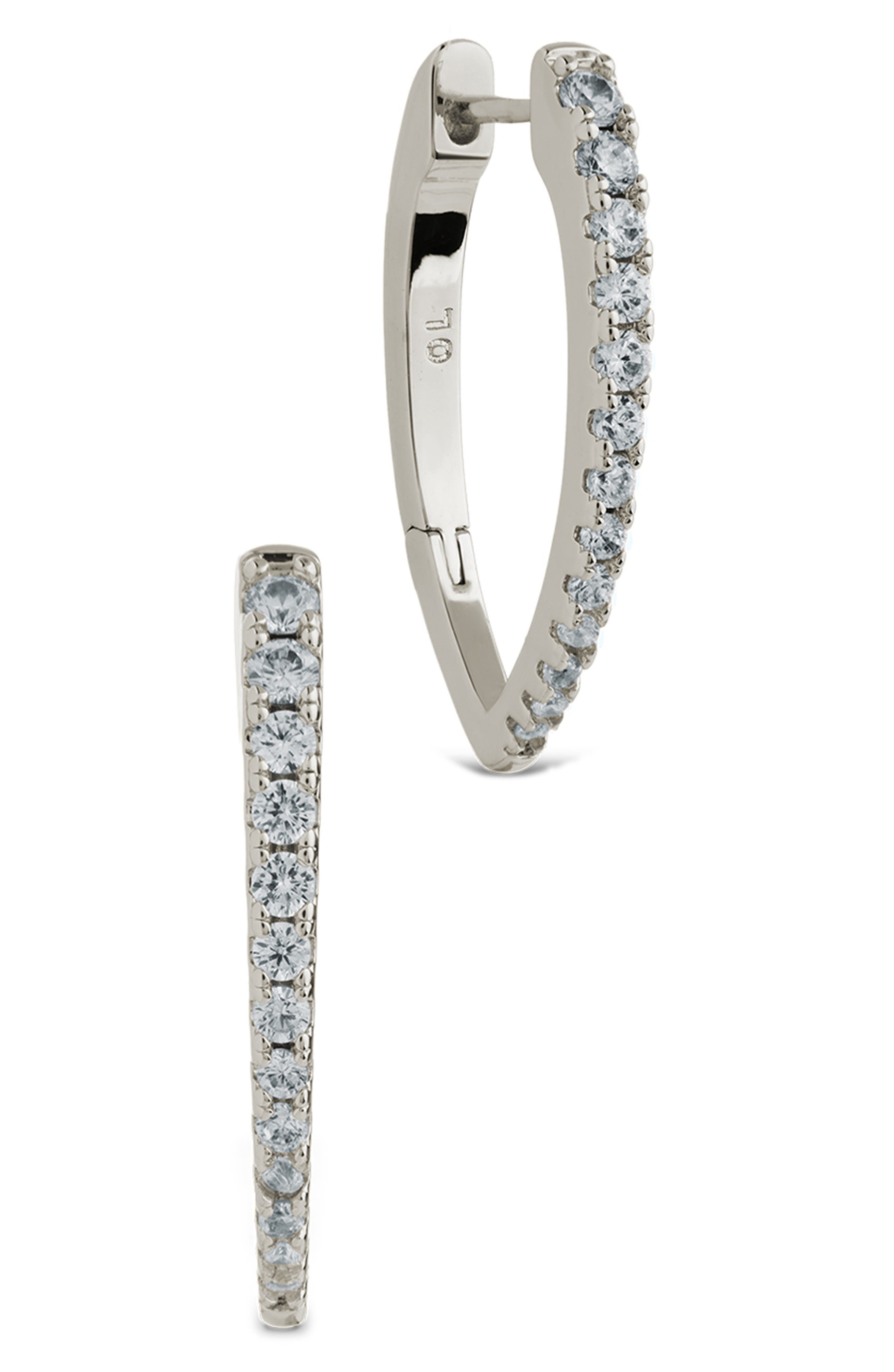 Sterling Forever Kenia Cubic Zirconia Marquise Hoop Earrings