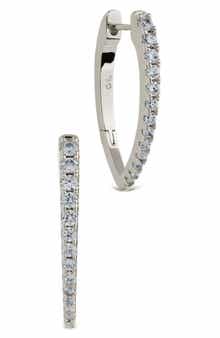 Kenia Cubic Zirconia Marquise Hoop Earrings