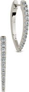 Sterling Forever Kenia Cubic Zirconia Marquise Hoop Earrings