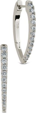 Sterling Forever Kenia Cubic Zirconia Marquise Hoop Earrings