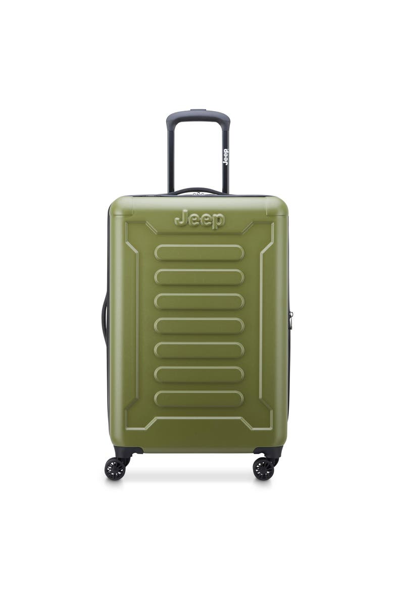 JH004C Checked-Medium 24 Inch Hardside Expandable Luggage with Spinner Wheels, Main, color, Avocado