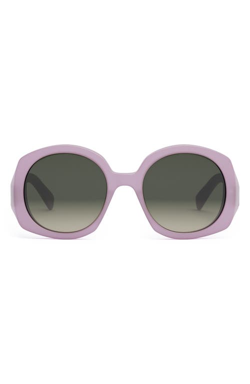 CELINE 53mm Gradient Round Sunglasses in Shiny Lilac /Gradient Brown  product