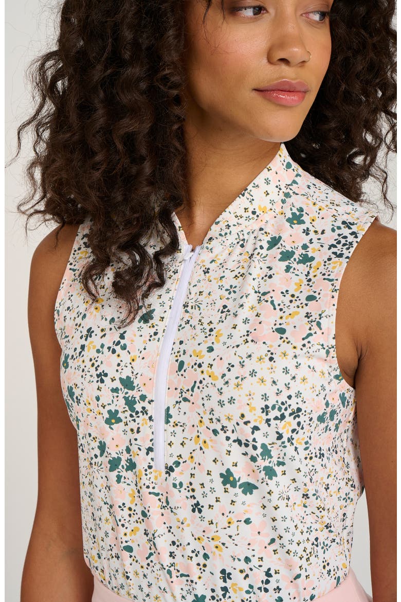Daisy Floral Blade Collar Half Zip Golf Top, Alternate, color, DAISY PAISLEY