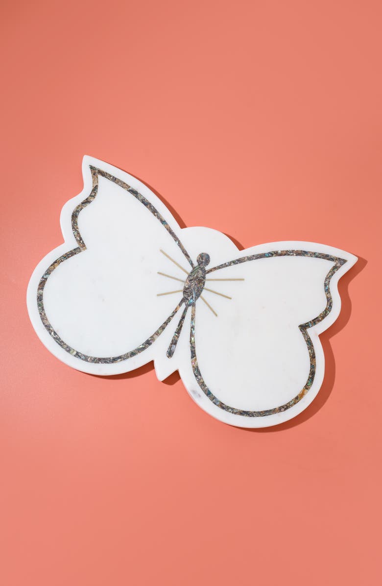 Tiramisu Alabone & Marble Butterfly Platter, Alternate, color, White