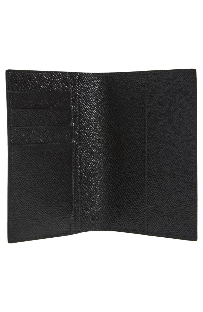 Dolce&Gabbana Logo Plaque Leather Passport Holder, Alternate, color, Black
