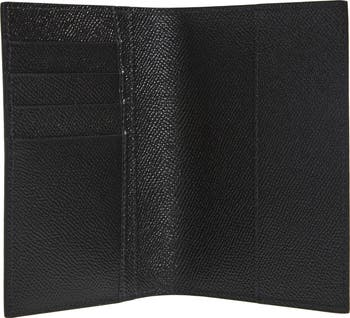 Logo Plaque Leather Passport Holder