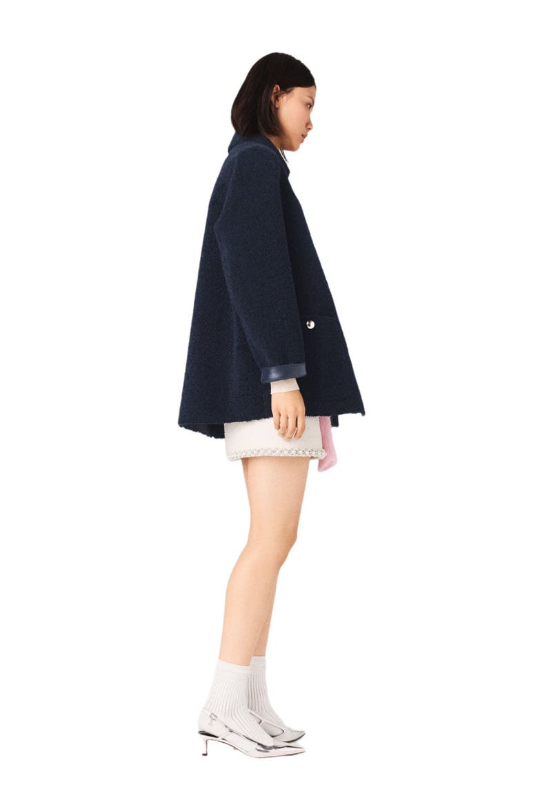 Reversible Faux Shearling Jacket, Alternate, color, Navy