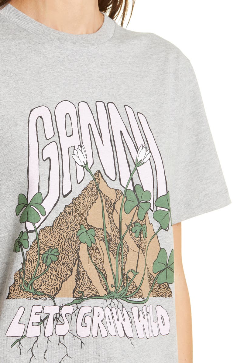 Ganni Grow Wild Logo Graphic Tee, Alternate, color, 