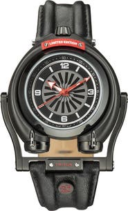 GV2 Triton Limited Edition Swiss Automatic Leather Strap Watch, 48mm