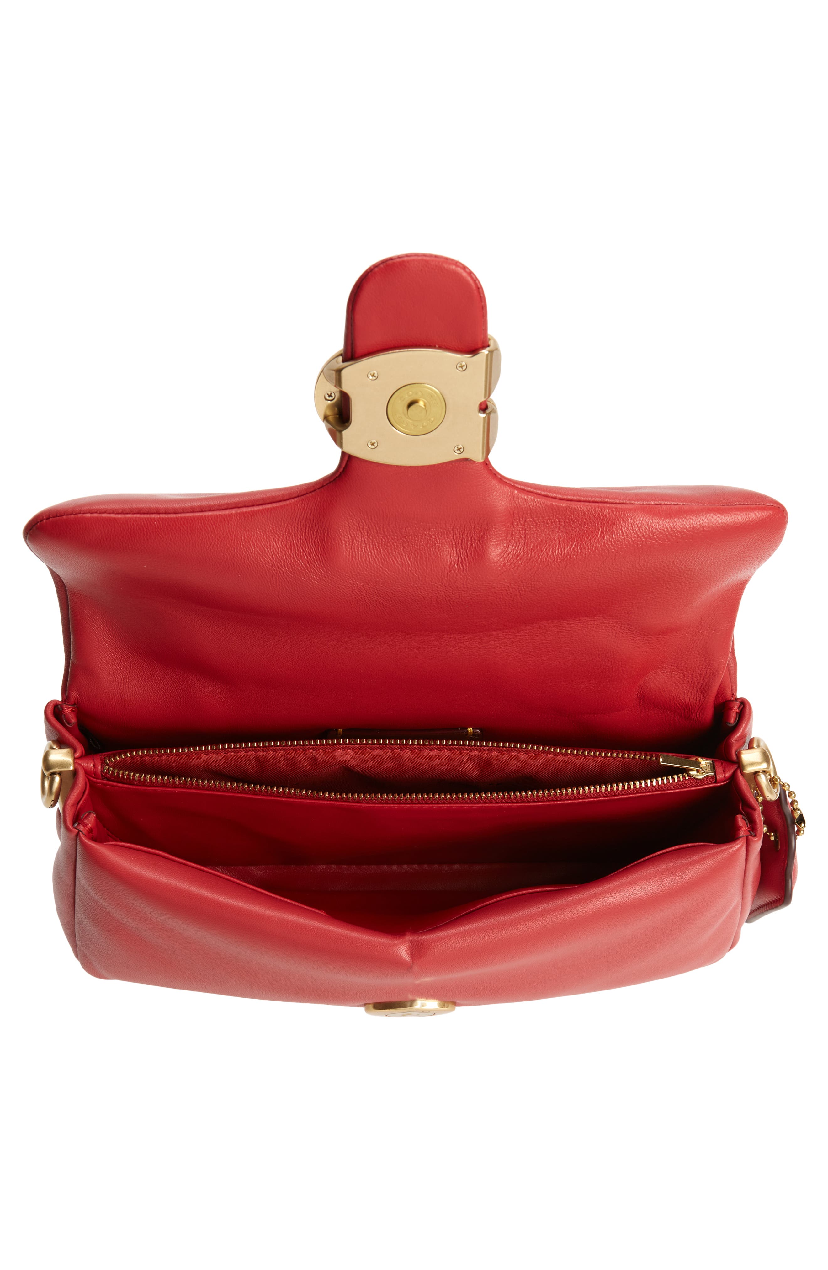 Pillow Leather Crossbody Bag, Alternate, color, RED APPLE
