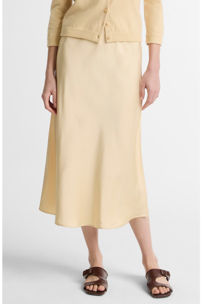 Pull-On Satin Slip Skirt, Main, color, CHAMOMILE