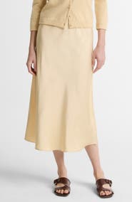 Vince Pull-On Satin Slip Skirt