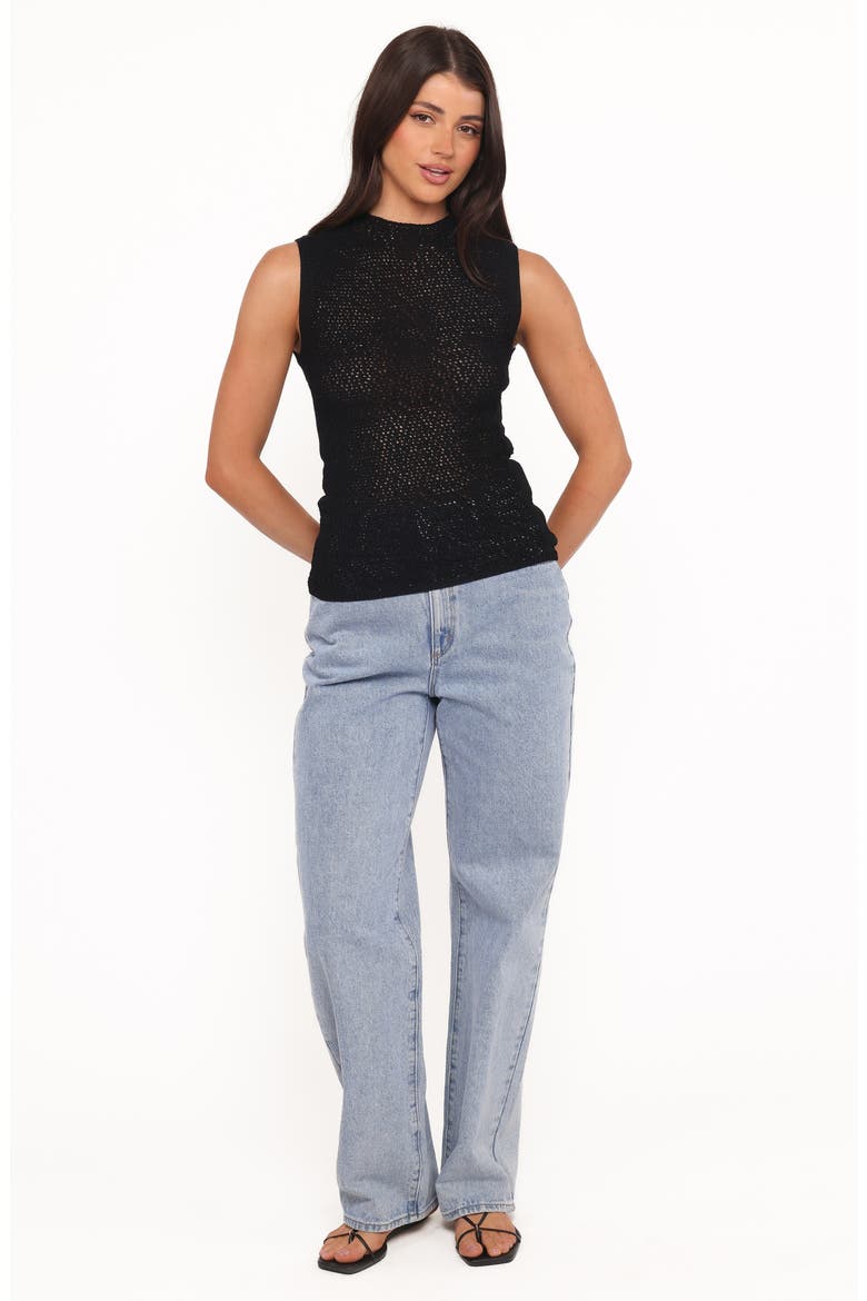 Brody Sheer Knit Tank, Alternate, color, BLACK