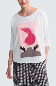 LUUKAA Talitha Graphic Print Cotton Blouse