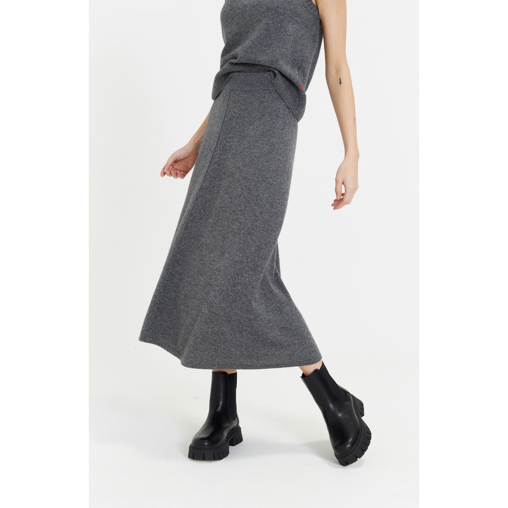 Chinti & Parker Wool Cashmere Midi Skirt In Gray