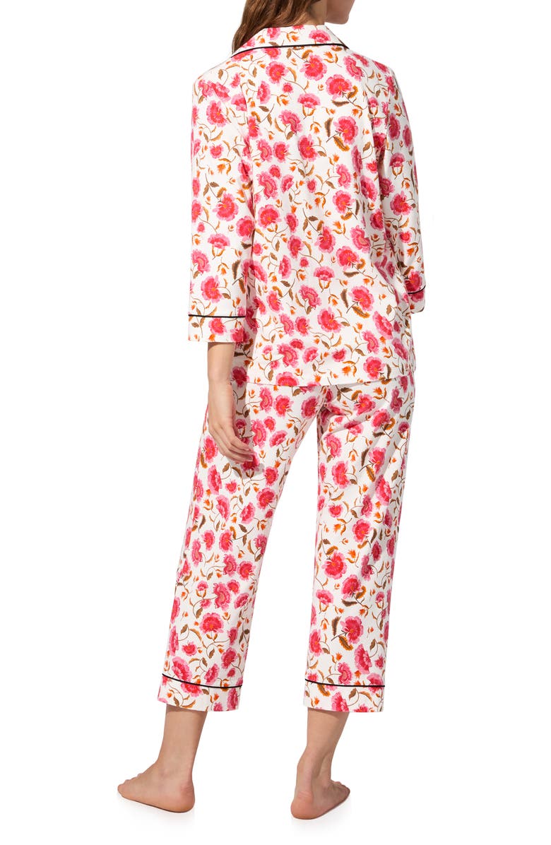BedHead Pajamas Print Long Sleeve Stretch Organic Cotton Jersey Crop Pajamas, Alternate, color, Fantasia Floral
