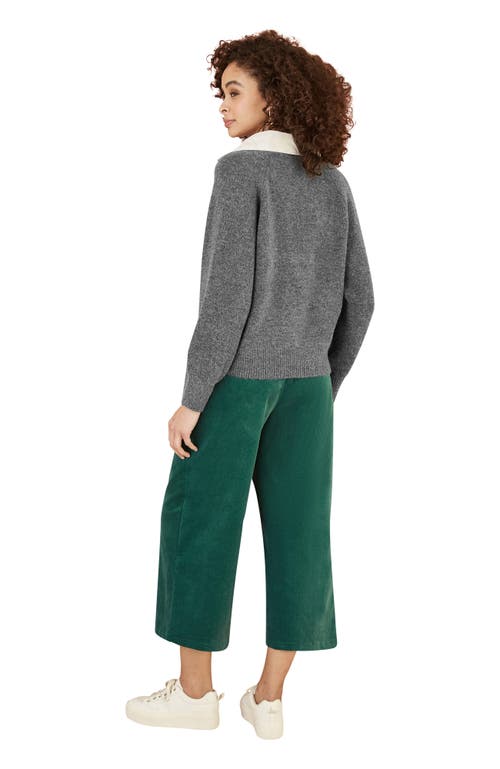 Yumi Cord Cropped Wide Leg Pants In Green