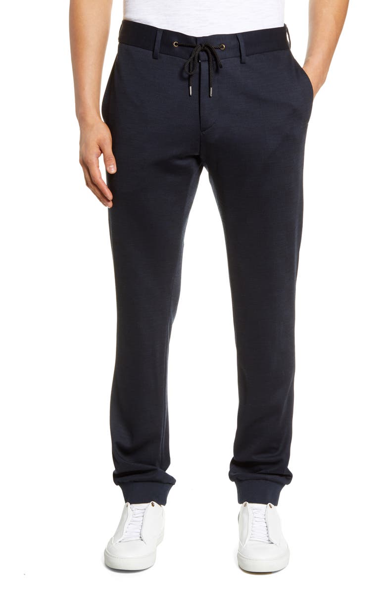 Christopher Bates Glen Plaid Wool Jersey Jogger Pants, Main, color,