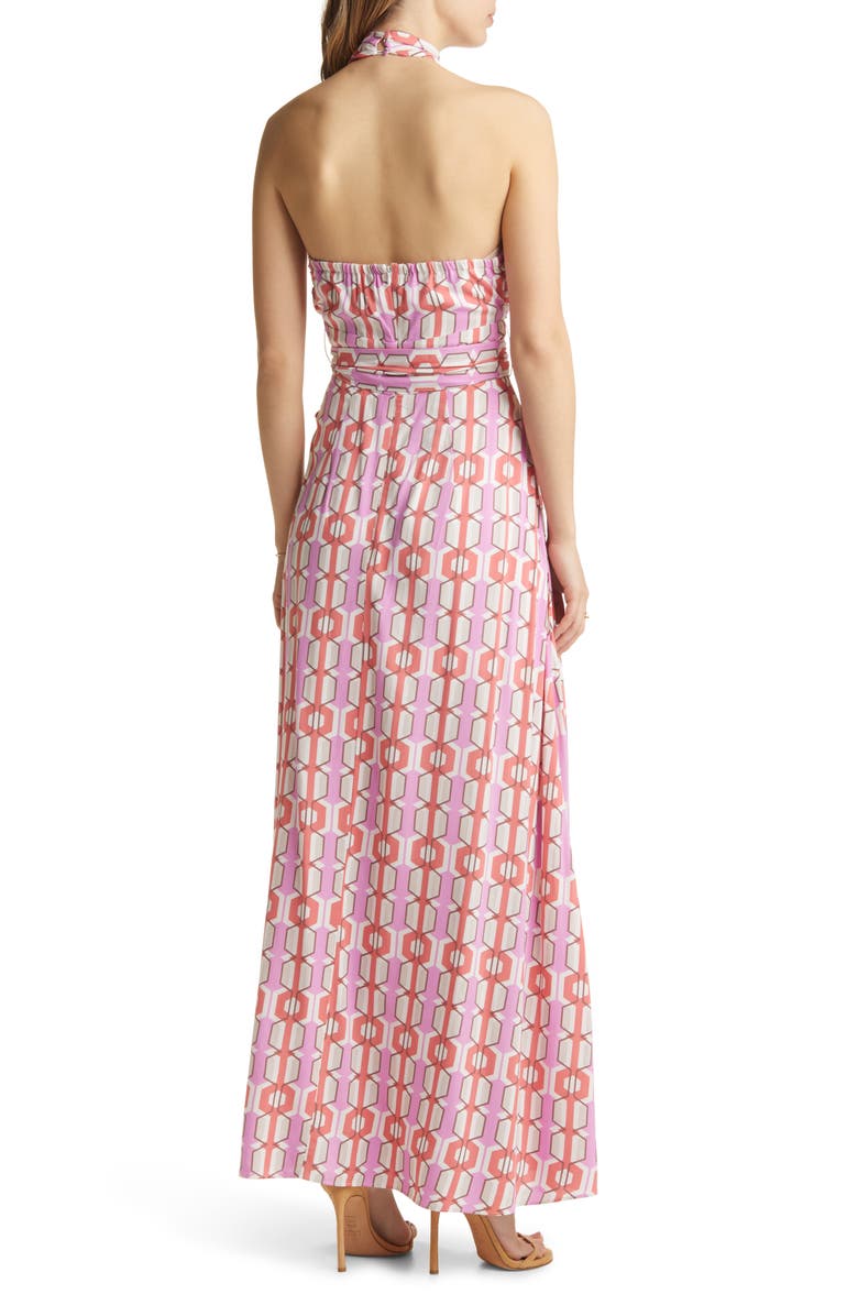VICI Collection Geometric Print Halter Maxi Dress, Alternate, color,