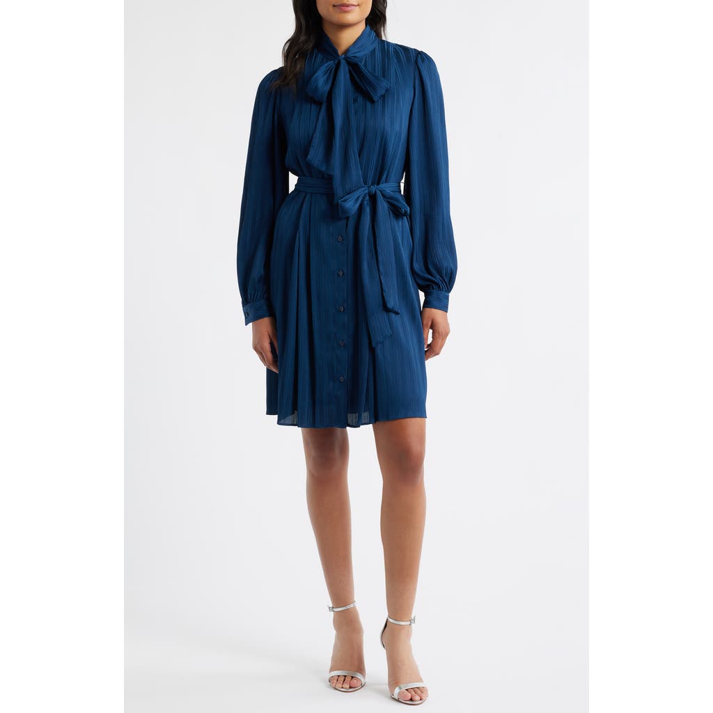 Julia Jordan Belted Long Sleeve Minidress In Animal Print