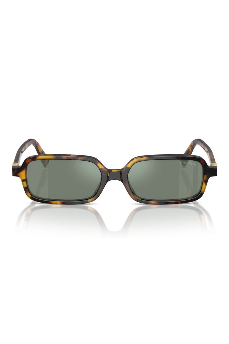 51mm Rectangular Sunglasses, Main, color, HONEY HAVANA / GREEN / SILVER