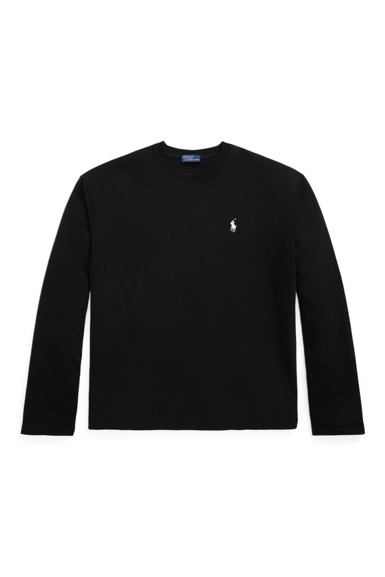 Long Sleeve Cotton Jersey T-Shirt, Alternate, color, POLO BLACK
