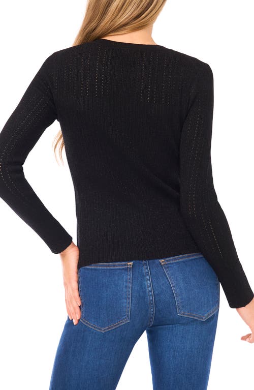 Ted Baker Metallic Pointelle Sweater In Black