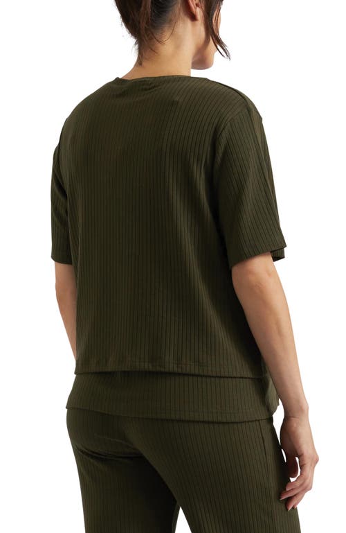 Ripe Maternity Mike Rib Nursing Top In Green