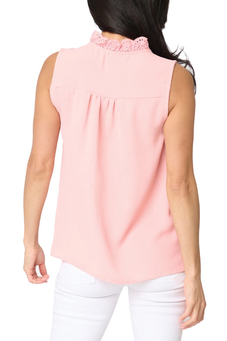 Embroidered Eyelet Trim Button-Up Top, Alternate, color, MAUVE