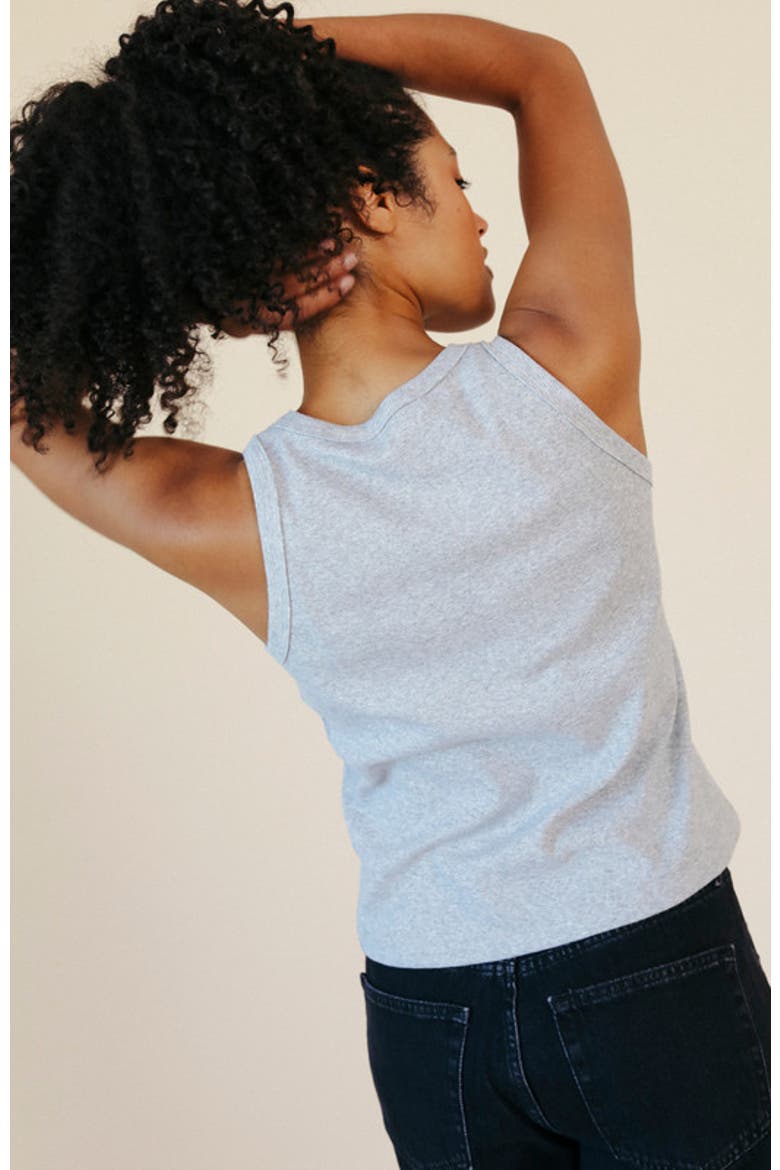 Plus Charlie Ribbed Tank, Alternate, color, Heather Gray