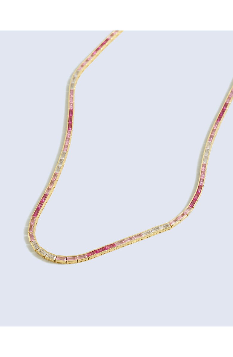 Madewell Baguette Cubic Zirconia Tennis Necklace, Alternate, color,