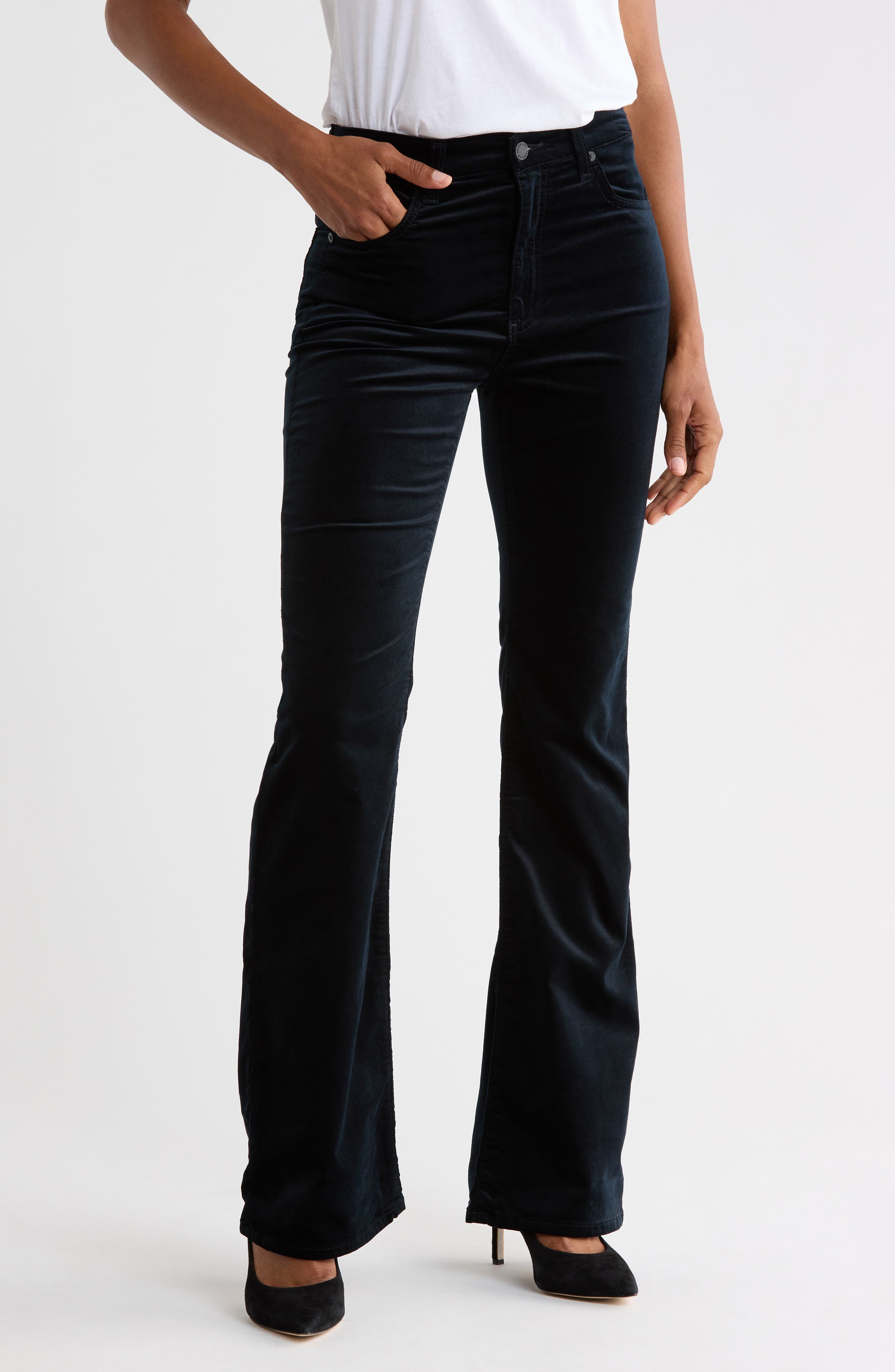 Alexxis Coated High Waist Bootcut Jeans