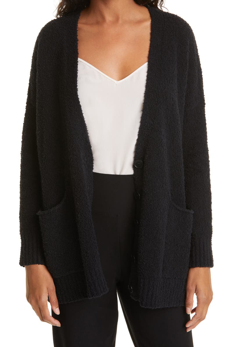 Eileen Fisher V-Neck Organic Cotton Blend Cardigan, Main, color, 