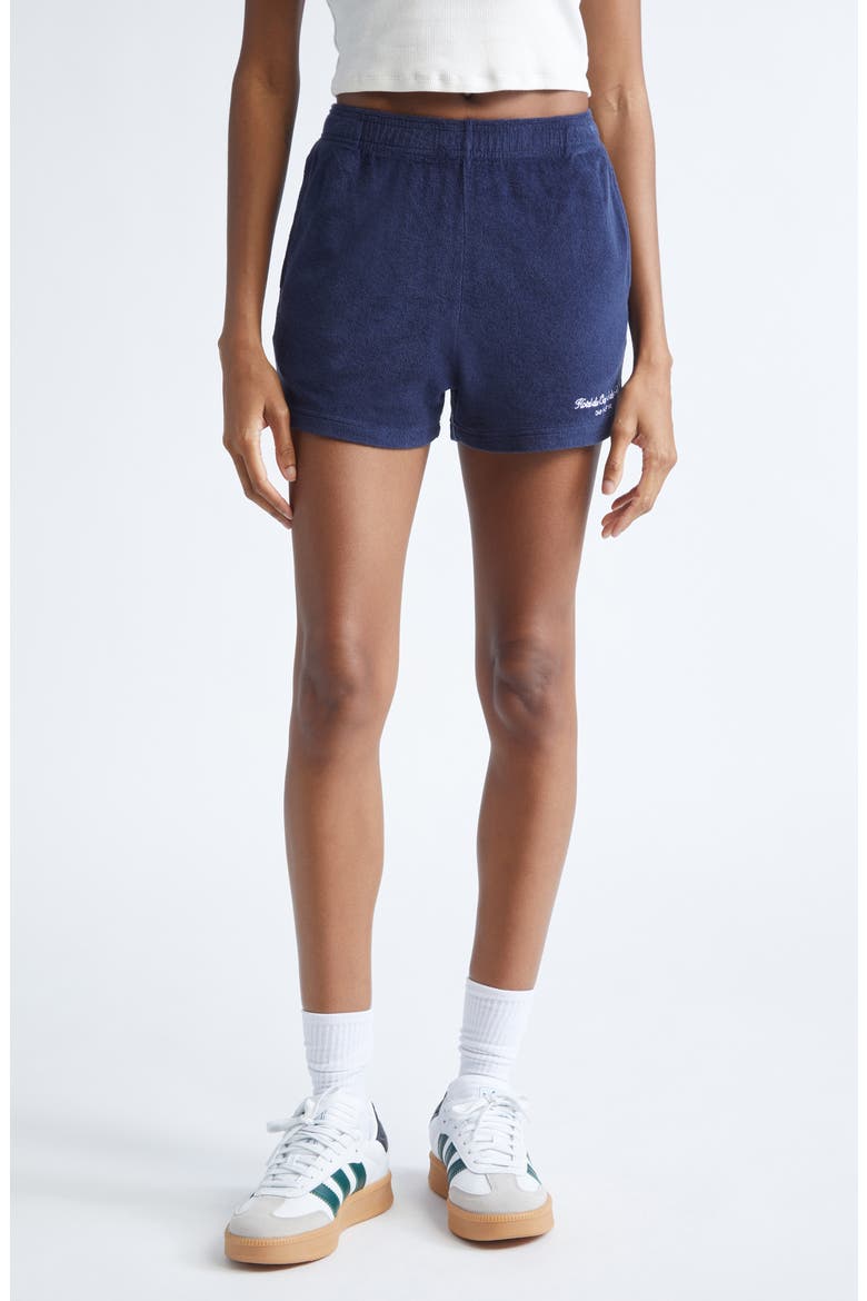 Eden Script Terry Shorts, Main, color, DARK NAVY