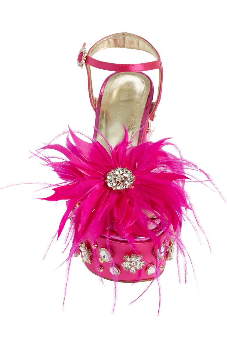AZALEA WANG Kiki Feather Embellished Platform Sandal, Alternate, color,
