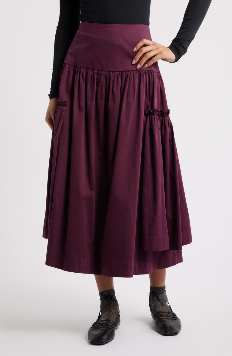 Damson Madder Berta Midi Skirt, Main, color, Fig