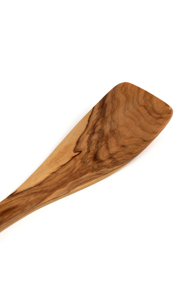 Handcrafted Olive Wood 12 Inch Curved Spatula, Alternate, color, Brown