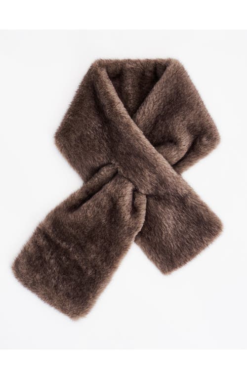Lamarque Muse Faux Fur Scarf In Brown