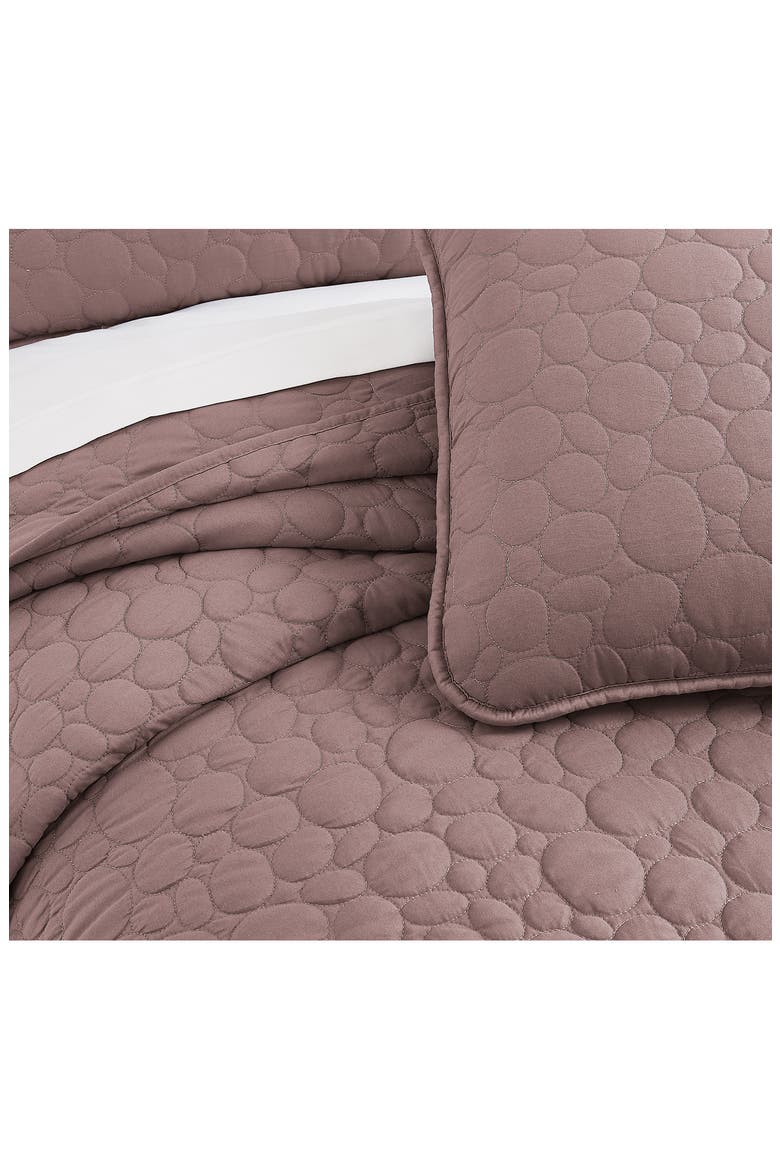 Pebble Embroidered Microfiber Oversize Quilt Set, Alternate, color, MUTED MAUVE