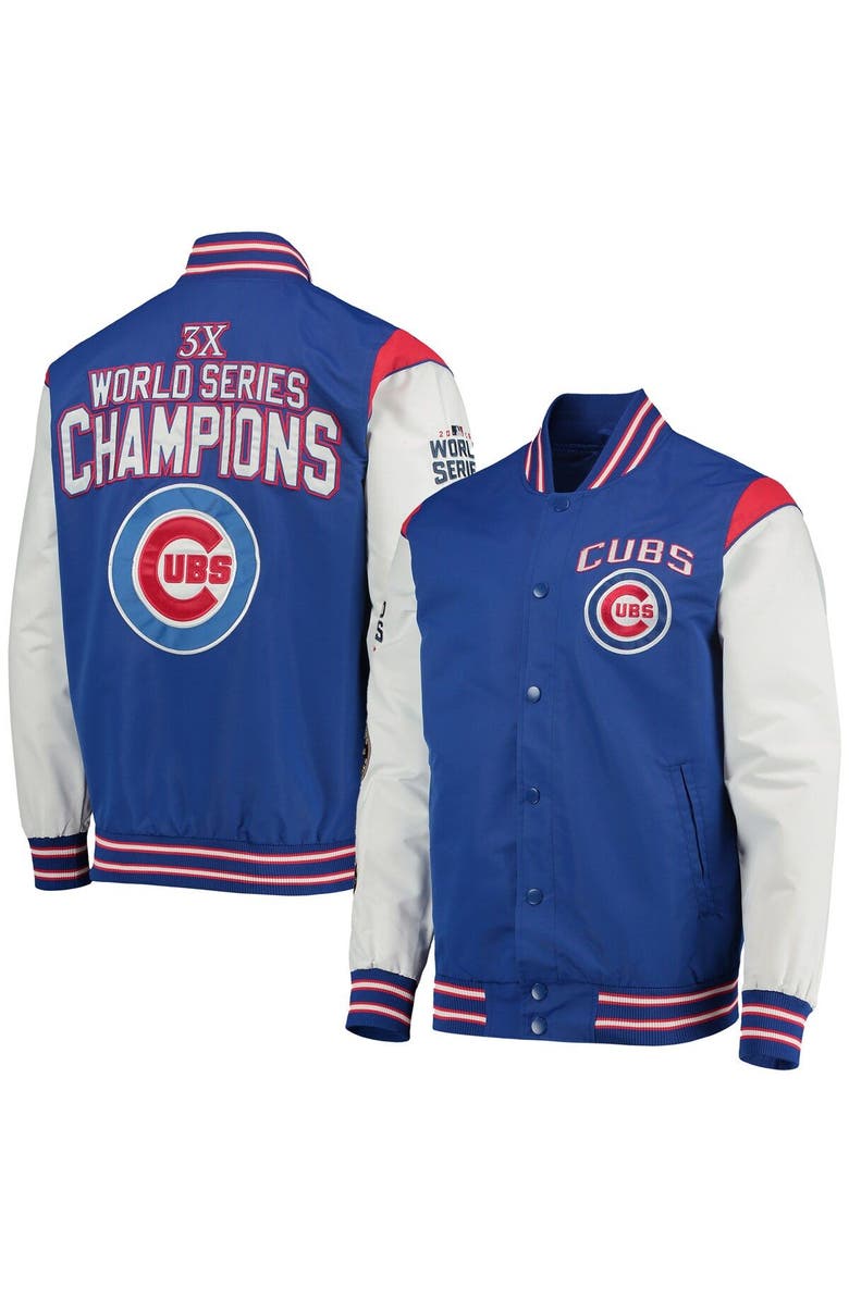 G-III SPORTS BY CARL BANKS Men's G-III Sports by Carl Banks Royal/Red Chicago Cubs Complete Game Commemorative Full-Snap Jacket, Main, color, 