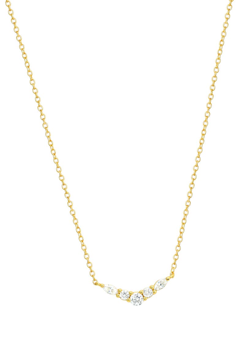 Cubic Zirconia Pendant Necklace, Main, color, GOLD/ CLEAR