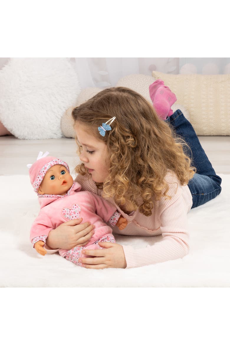 First Words Baby, Pink Hearts Hoodie Outfit, 15 Inch Soft Body Doll, Toddler 18mo+, Alternate, color, Multicolored
