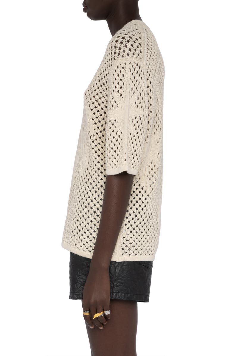 Zadig & Voltaire Maylina Open Stitch Shirt, Alternate, color, Ecru